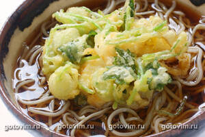       (Kakiage Soba Noodles Recipe/Hot Soba with Mixed Vegetable Tempura)